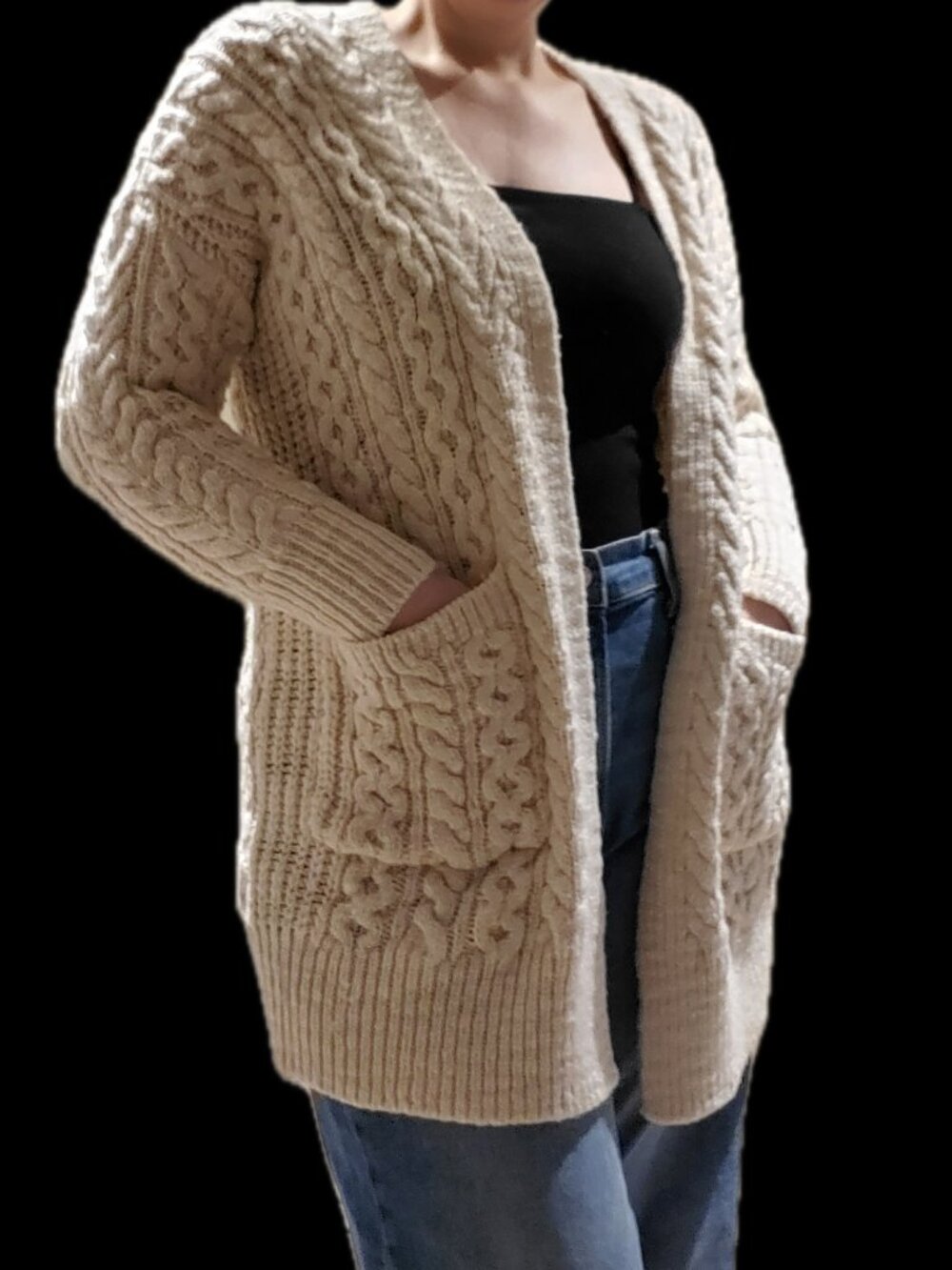 Madewell Cable-Knit Long Cardigan – Size Medium